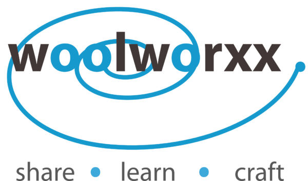 Logo woolworxx mit tagline share learn craft